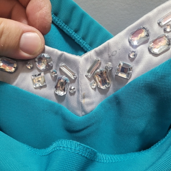 Ruby Rox NWT teal strapless dress Sz. 13 - Picture 10 of 10